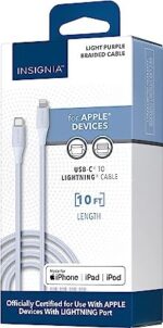 Insignia 10' Lightning to USB-C Cable, Light Purple