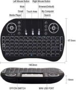 Mini backlit keyboard, mini wireless keyboard mouse combo, multi-media remote control with touchpad function - Image 3