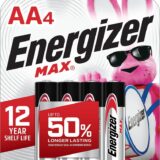 Energizer AA Batteries, Max Double A Battery Alkaline, 4 Count