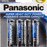Panasonic AA Batteries Super Heavy Duty Power Carbon Zinc Double A Battery 1.5V, Black