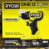 Ryobi 18V ONE+ HP Compact Brushless 3/8″ Impact Wrench (4-Mode)