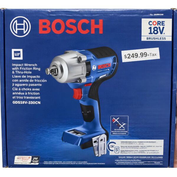 Bosch CORE18V Brushless Impact Wrench (GDS18V-330CN) – Tool Only